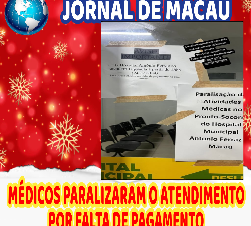 MACAU, EM PLENA VÉSPERA DE NATAL, FALTA DE PAGAMENTO COMPROMETE A SAUDE DOS MACAUENSES